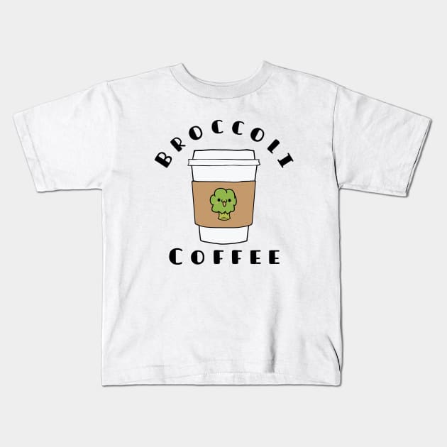 broccoli coffee Funny shirt Kids T-Shirt by TATOH